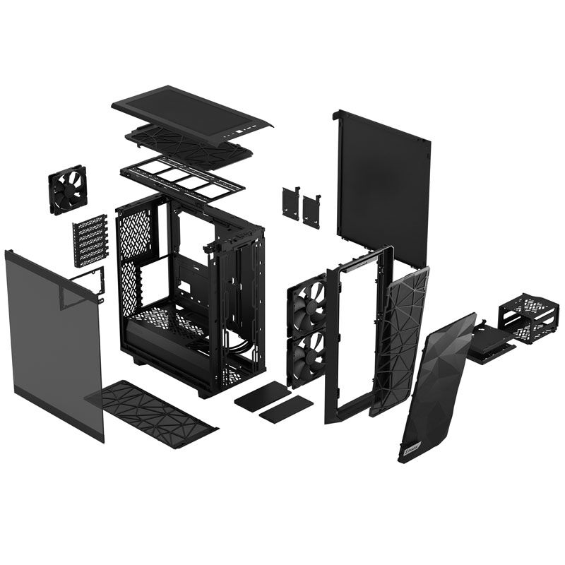 Fractal Design Meshify 2 Compact kabinett detalj av kabelhåndtering