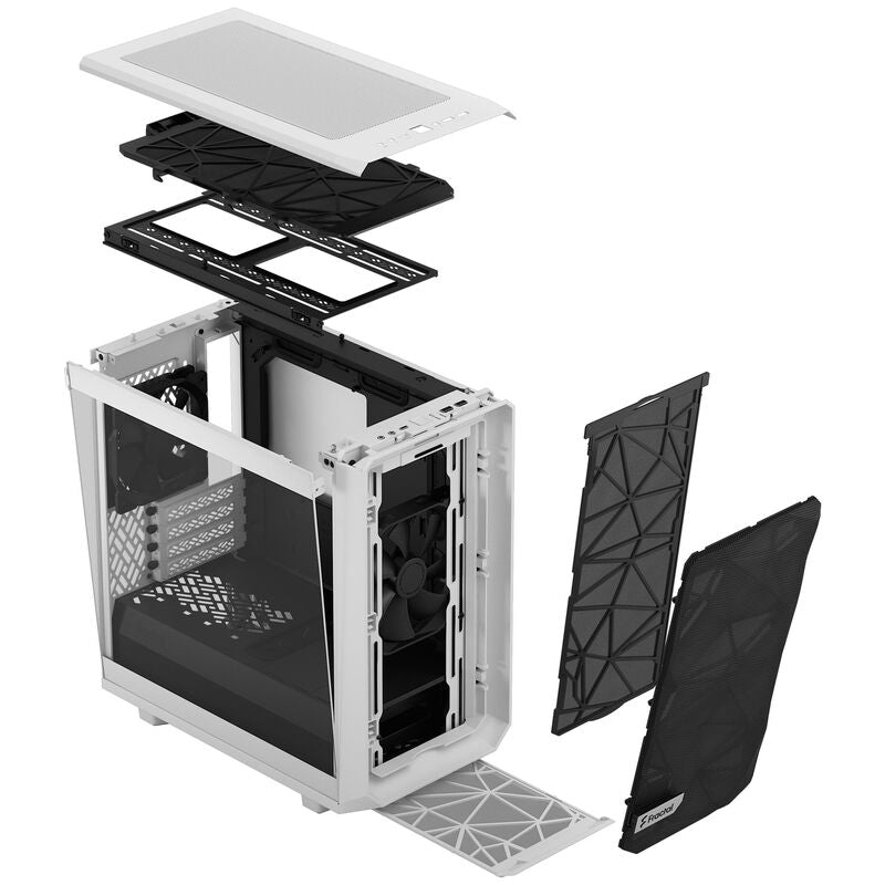 Fractal Design Meshify 2 Mini Micro-ATX kabinett herdet glass hvit bakside
