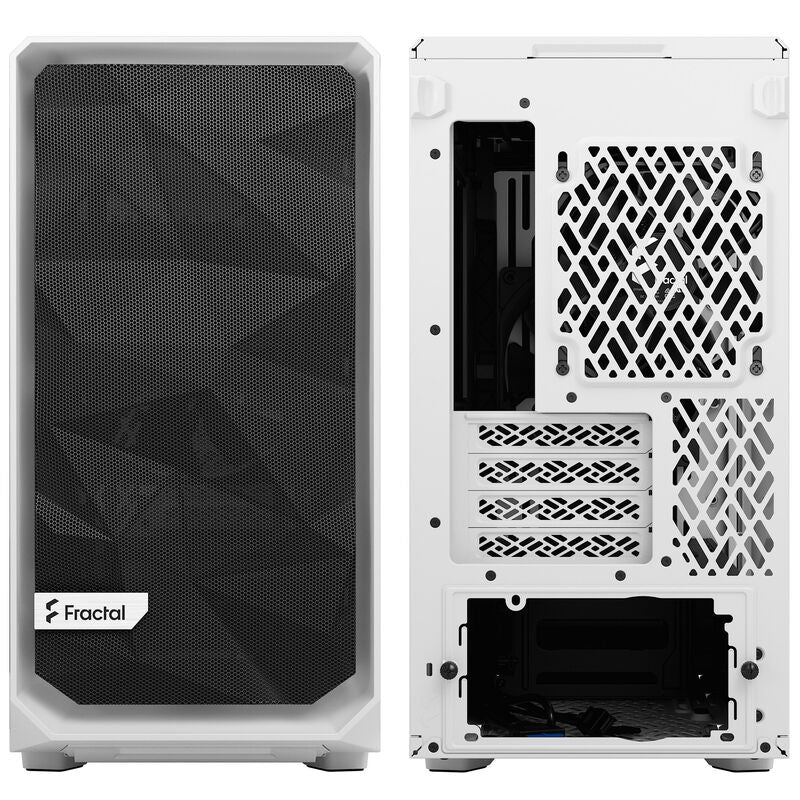 Fractal Design Meshify 2 Mini Micro-ATX kabinett herdet glass hvit nærbilde
