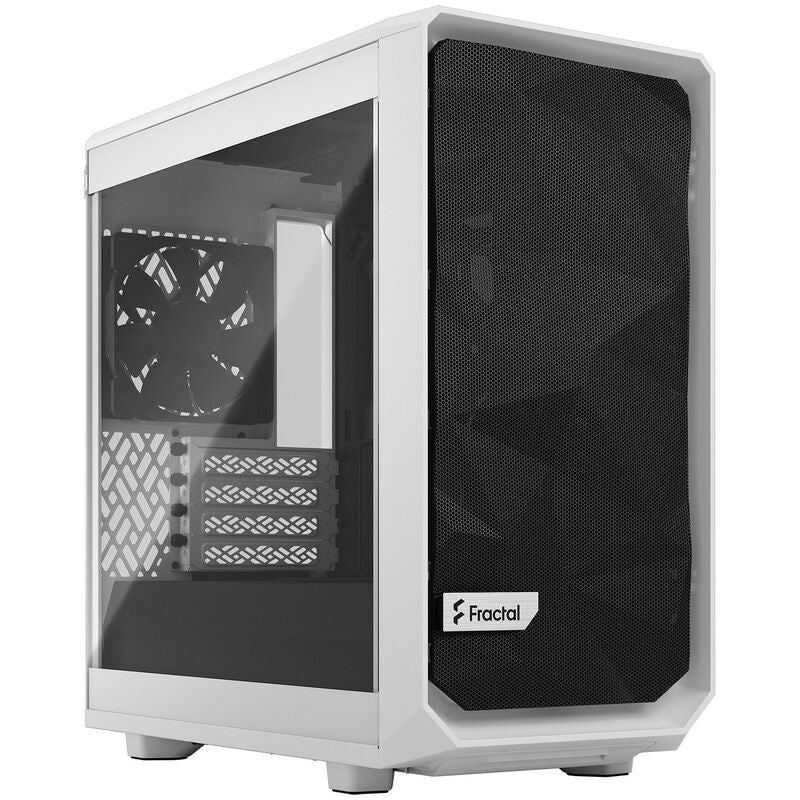 Fractal Design Meshify 2 Mini Micro-ATX kabinett herdet glass hvit forfra