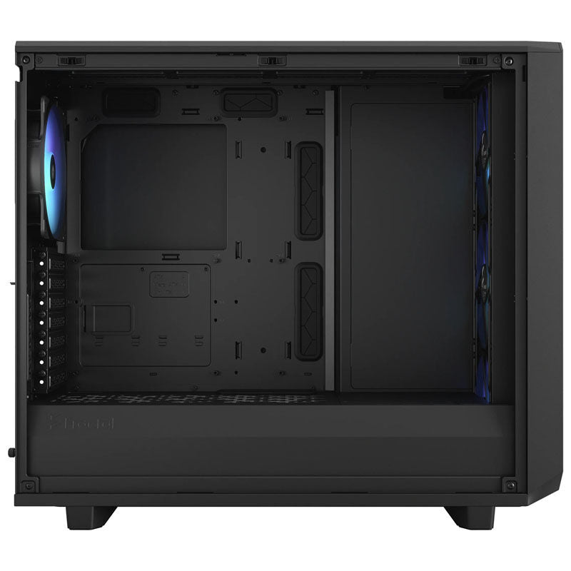 Detalj av kabinettets I/O-panel Fractal Design Meshify 2 RGB kabinett midtårn herdet glass svart