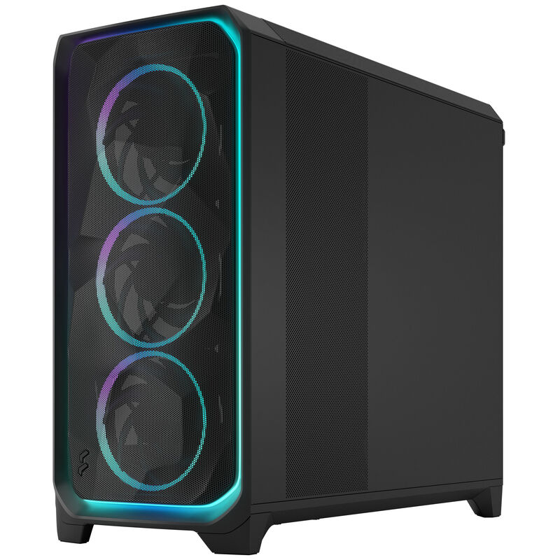 Nærbilde av RGB-vifter i Fractal Design Meshify 3 XL Ambience Pro RGB