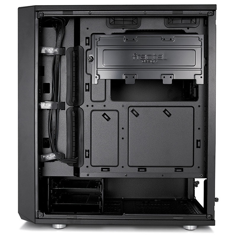 Oversikt over ventilasjonsåpninger på Fractal Design Meshify C kabinett midtårn ATX svart