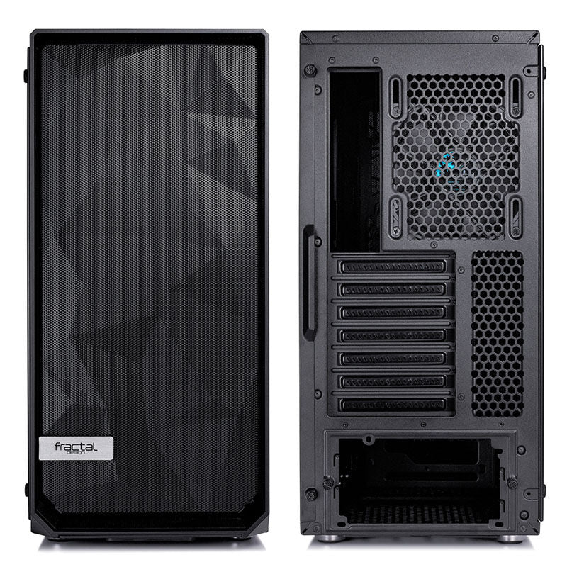 Detalj av meshfront på Fractal Design Meshify C Dark kabinett