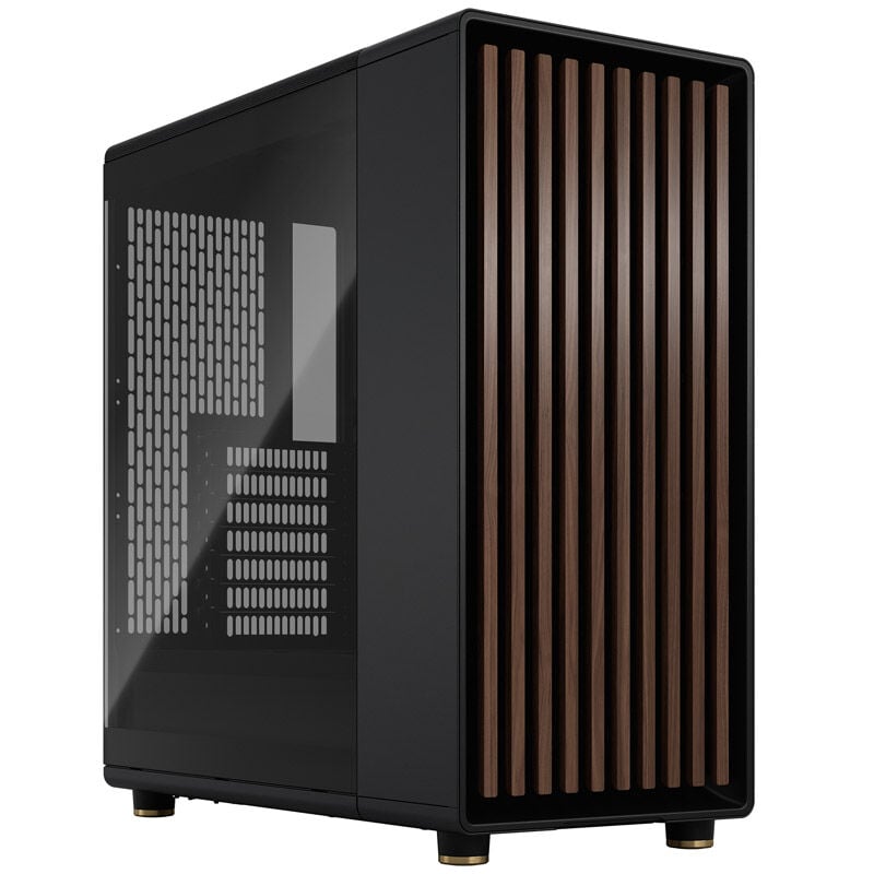 Fractal Design North kabinett midtårn herdet glass hvit forfra