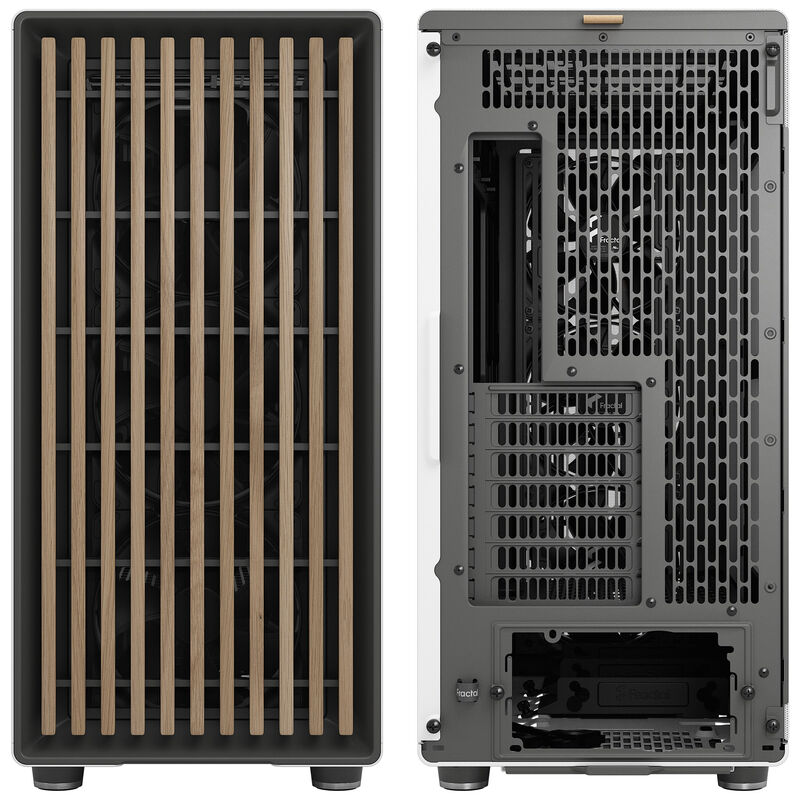 Montert Fractal Design North XL Chalk kabinett med gaming-PC