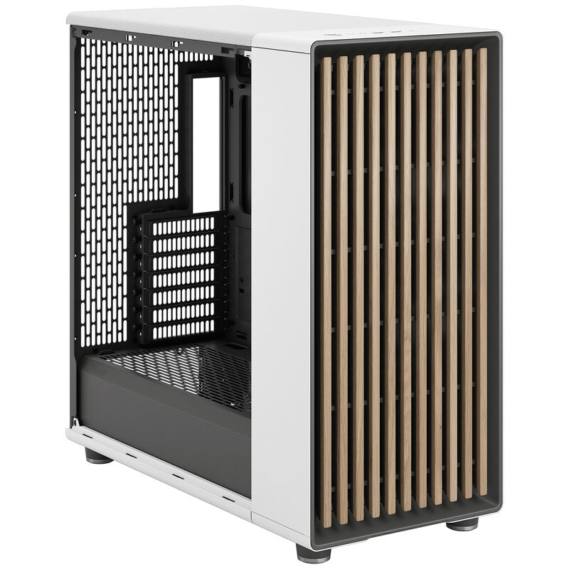 Oversikt over ventilasjonsåpninger på Fractal Design North XL Chalk kabinett