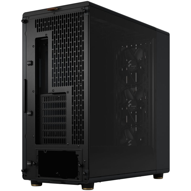 Nærbilde av tempered glass-sidepanel på Fractal Design North XL RC Charcoal TG Dark kabinett