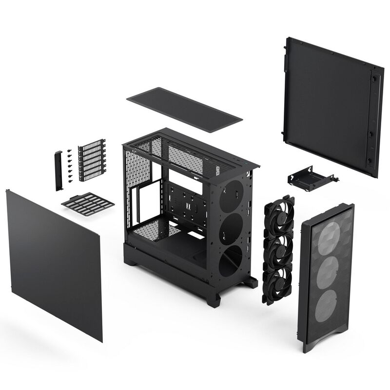 Oversikt over vifteplasser i Fractal Design Pop 2 Air Solid kabinett