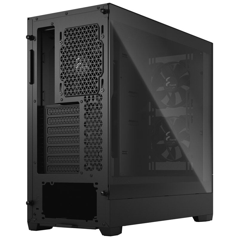Fractal Design Pop Air Black TG Clear Tint kabinett nærbilde av temperert glass sidepanel