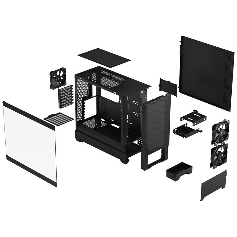 Fractal Design Pop Air Black TG Clear Tint kabinett oversikt fra toppen