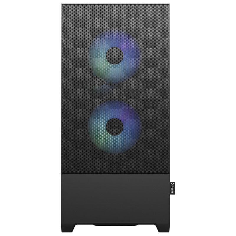 Detalj av Fractal Design Pop Air RGB midtårn kabinett herdet glass svart sidepanel