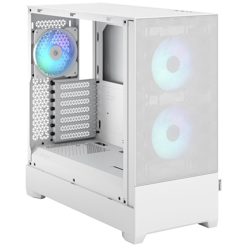Oversikt over lagringsplassene i Fractal Design Pop Air RGB TG kabinett hvit