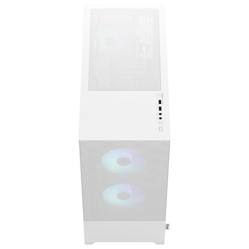 Montert Fractal Design Pop Air RGB TG kabinett hvit med lysende RGB-vifter