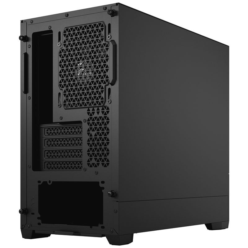 Nærbilde av Fractal Design Pop Mini Silent Solid kabinett strømknapp