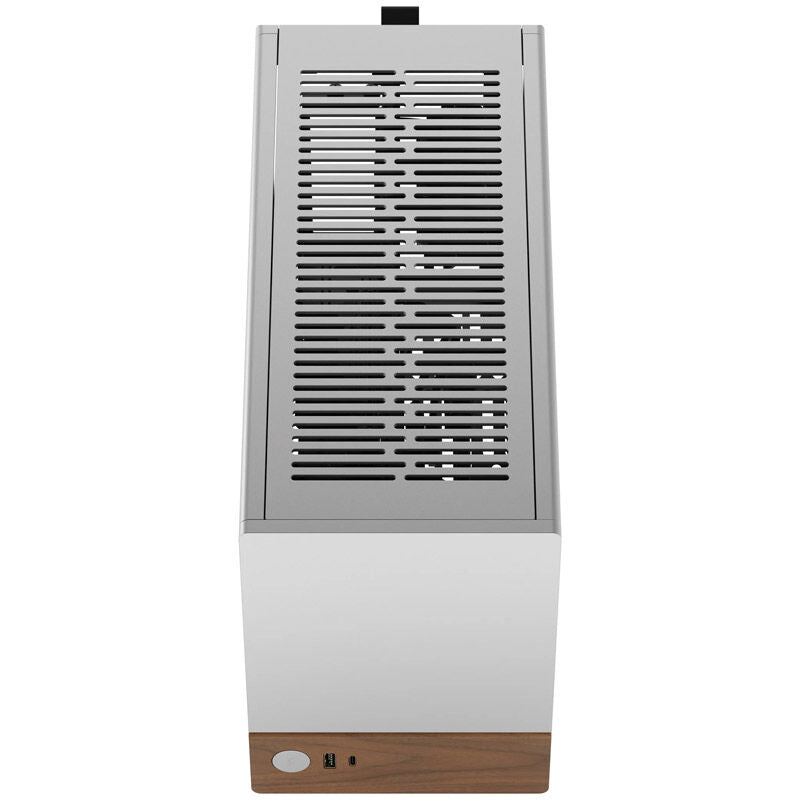 Nærbilde av ventilasjon på Fractal Design Terra Mini-ITX SFF-kabinett grønn