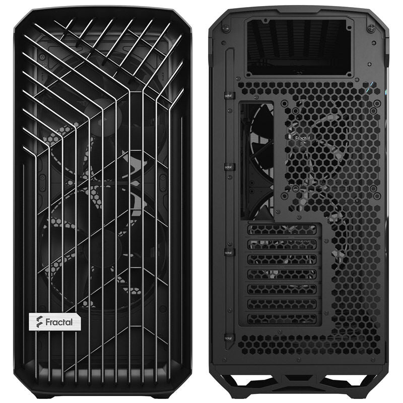 Nærbilde av Fractal Design Torrent kabinett midtårn herdet glass svart vindu