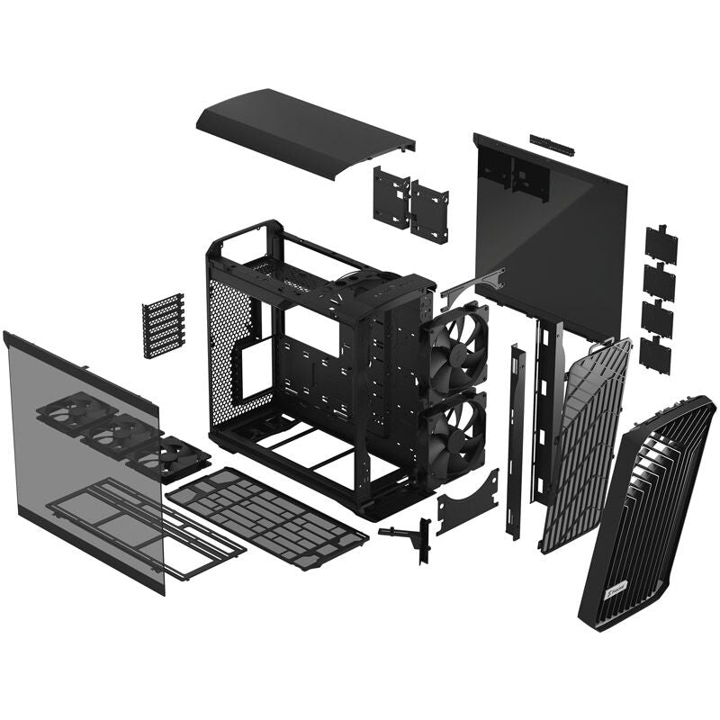 Oversikt Fractal Design Torrent kabinett midtårn herdet glass svart