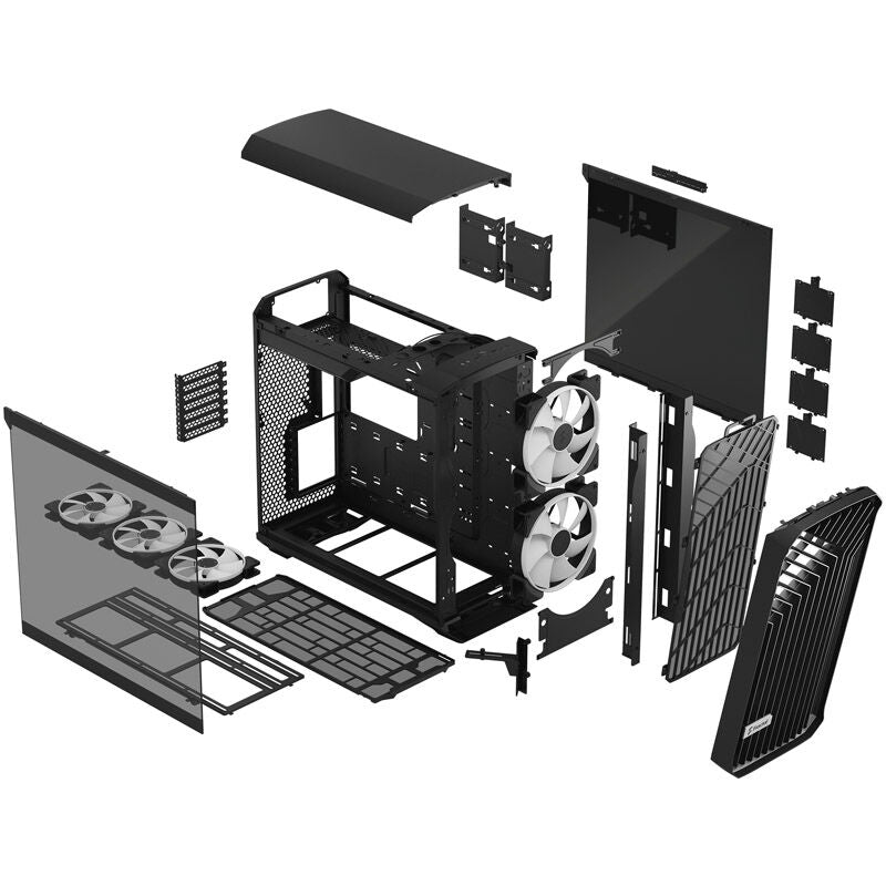 RGB-belysningseffekt i Fractal Design Torrent RGB kabinett midtårn E-ATX herdet glass svart