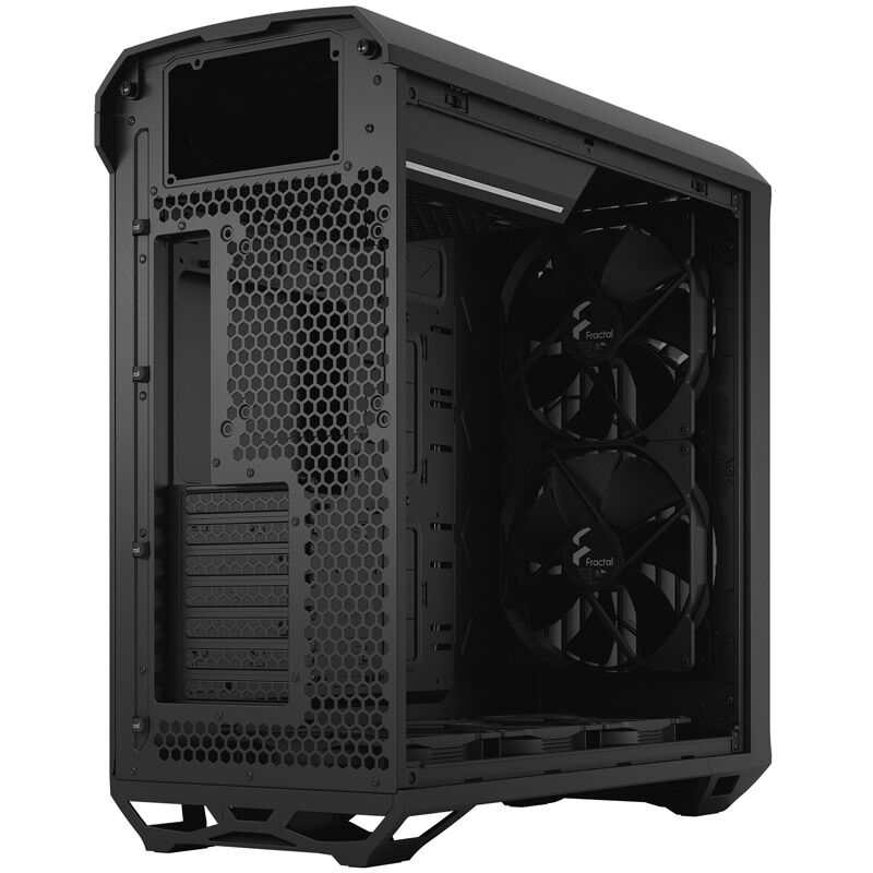 Oversikt over kabelføring i Fractal Design Torrent Solid kabinett midtårn ATX svart