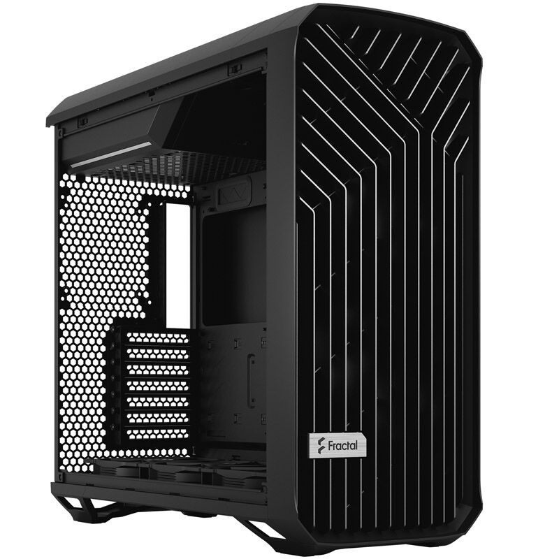Sidepanel lukket på Fractal Design Torrent Solid kabinett midtårn ATX svart