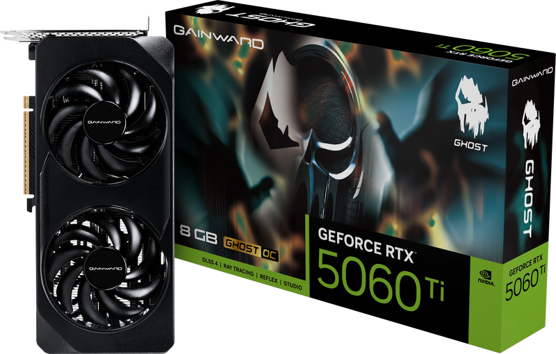 Gainward GeForce RTX 5060 Ti Ghost OC grafikkort forfra
