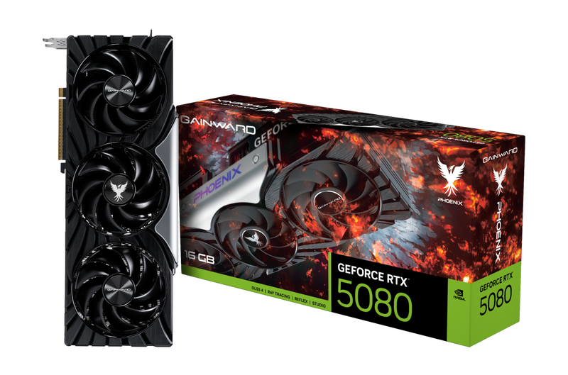 Gainward GeForce RTX 5080 Phoenix V1 grafikkort forfra