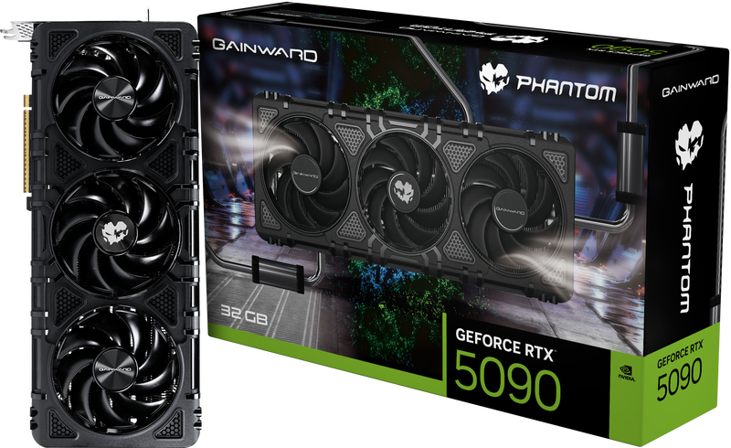 Gainward GeForce RTX 5090 Phantom grafikkort forfra