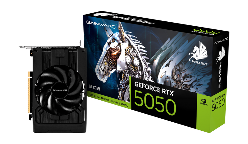 Gainward RTX 5050 Pegasus grafikkort forfra