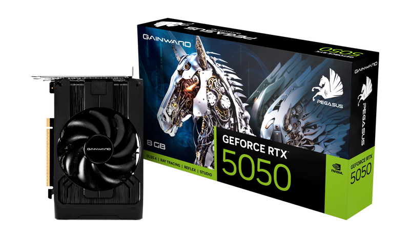 Gainward RTX 5050 Pegasus grafikkort forfra