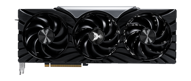 Nærbilde av RGB LED-belysning på Gainward RTX 5080 Phoenix GS