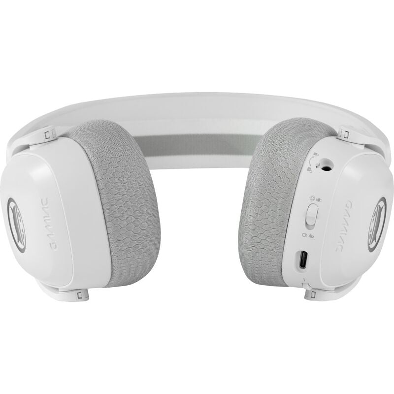 GAMIAC HS71 gamingheadset 7.1 RGB 50 mm hvit montert på hode