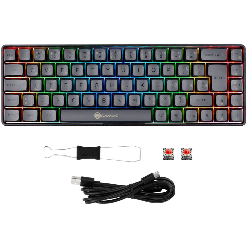 Sideprofil av GAMIAC TKL69G SF gamingtastatur