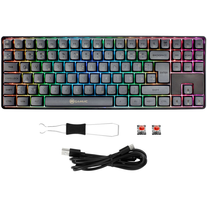 Sideprofil av GAMIAC TKL90G gamingtastatur