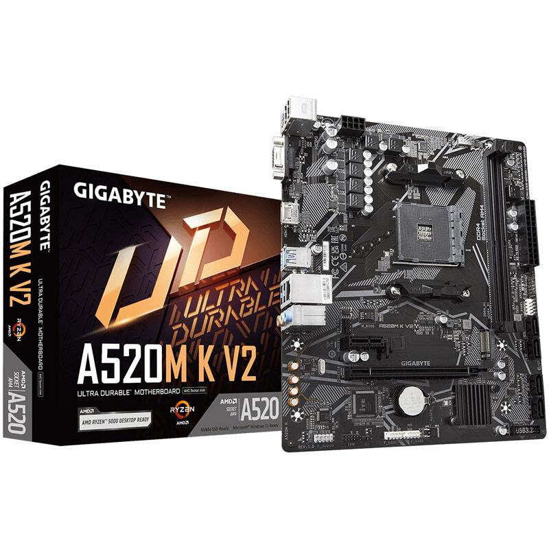 Gigabyte A520M K V2 hovedkort forfra