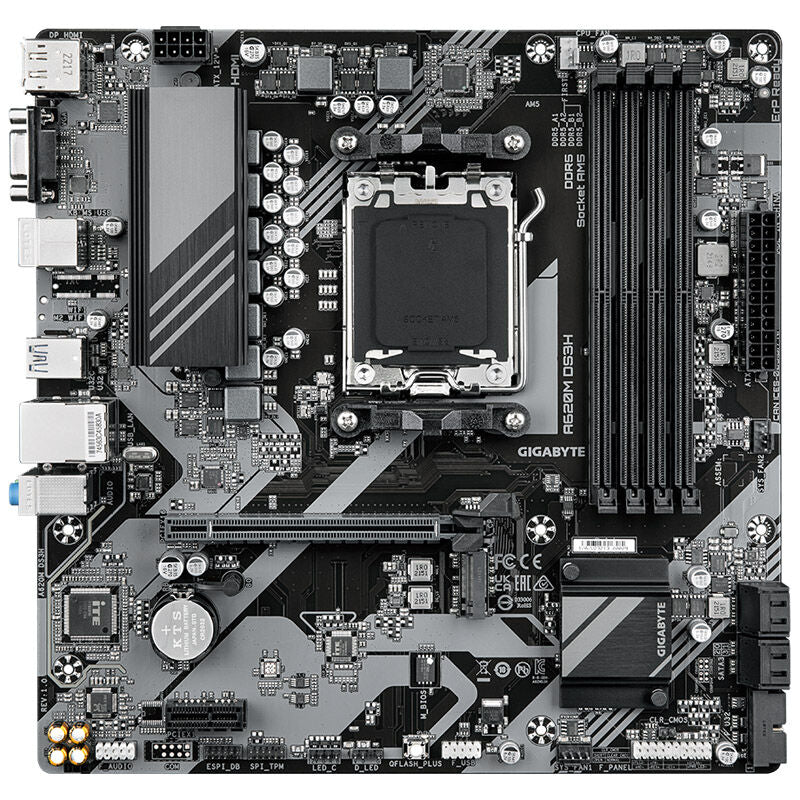 Detalj av Gigabyte A620M DS3H hovedkort