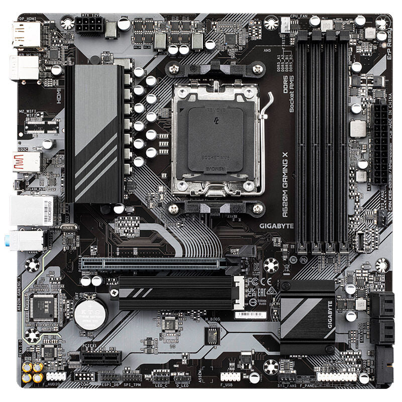 Detalj av Gigabyte A620M Gaming X hovedkort
