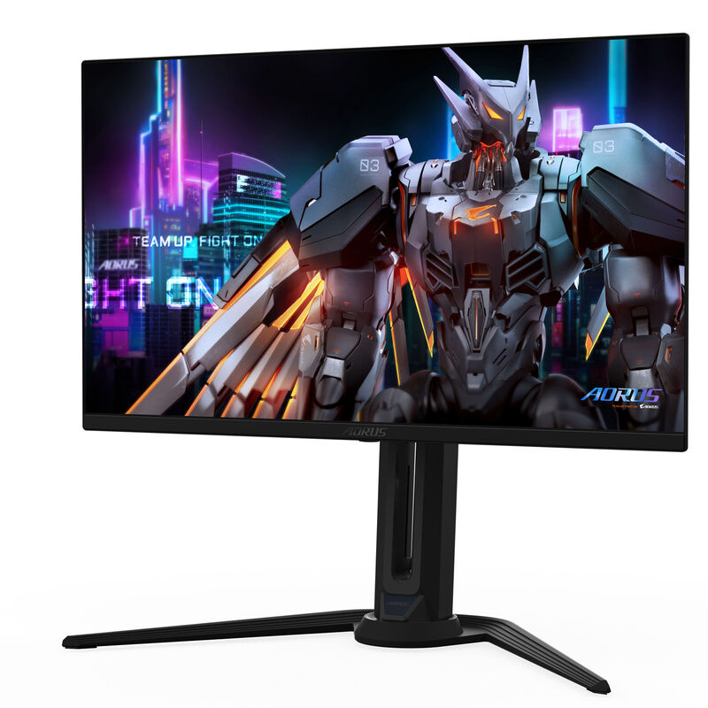 Detalj av Gigabyte AORUS FO27Q5P 27" gamingskjerm panel