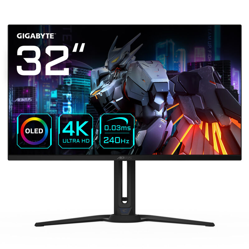 Gigabyte AORUS FO32U2 gamingskjerm 32" forfra
