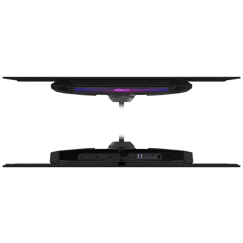 Sideprofil av Gigabyte AORUS FO32U2P 32" gamingskjerm