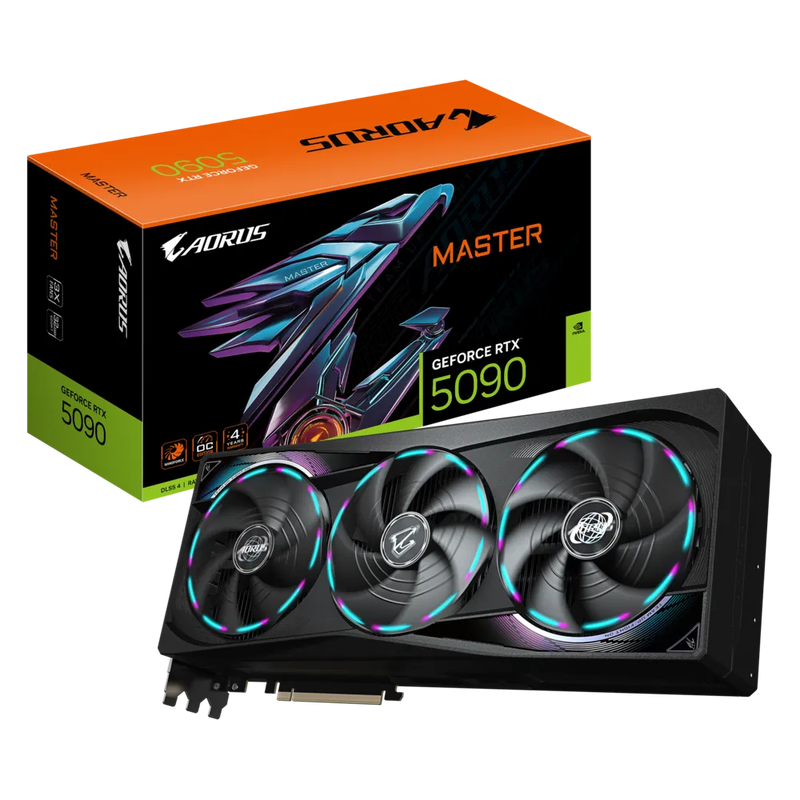 Gigabyte Aorus GeForce RTX 5090 Master grafikkort forfra