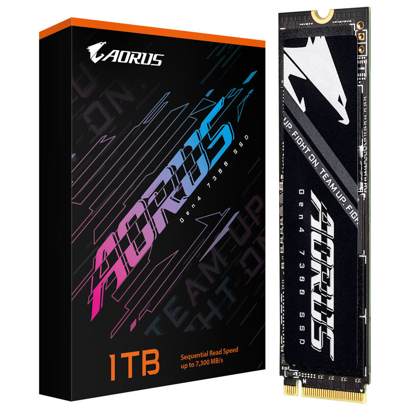 Gigabyte AORUS Gen4 7300 NVMe SSD 1 TB PCIe 4.0 M.2 2280 forfra