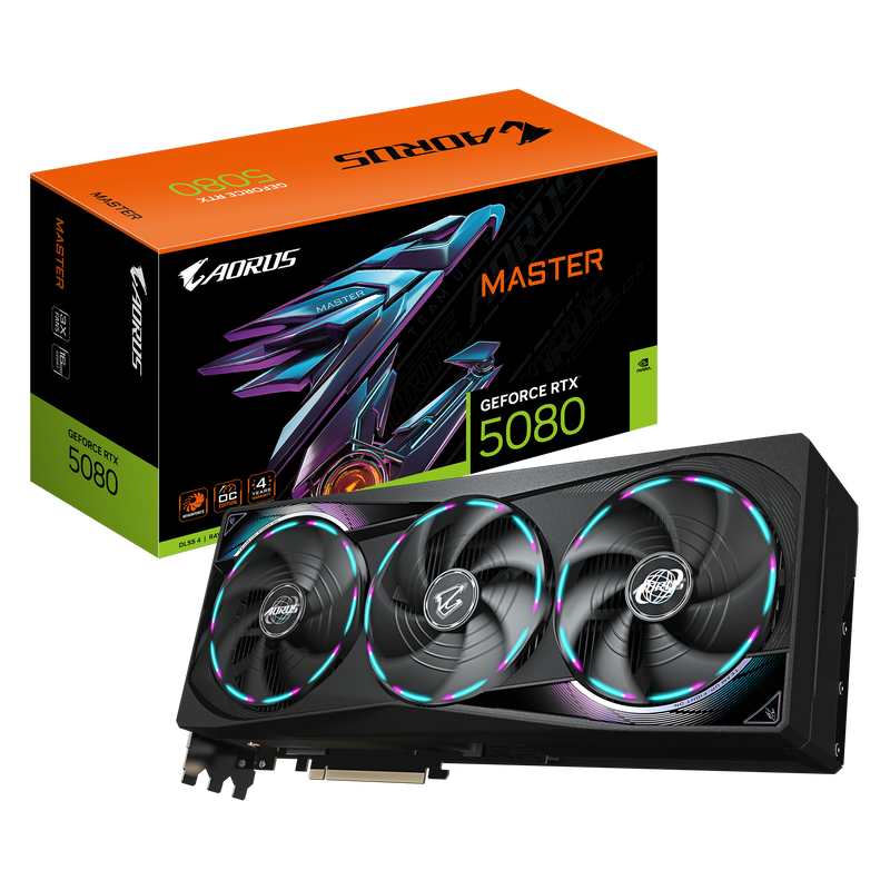 Gigabyte Aorus RTX 5080 Master grafikkort forfra