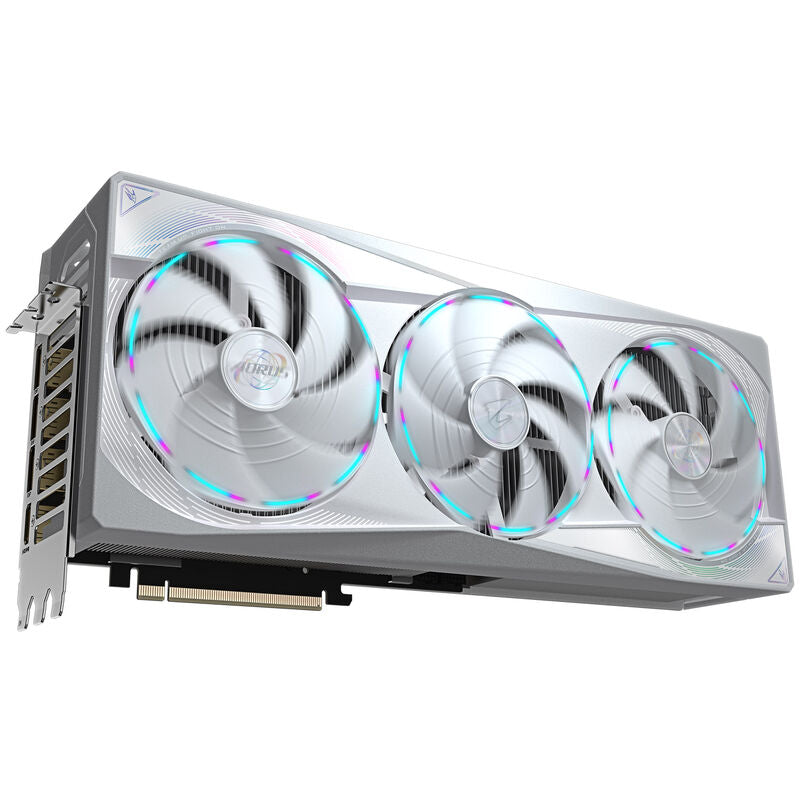 Gigabyte Aorus RTX 5080 Master Ice grafikkort sett fra side