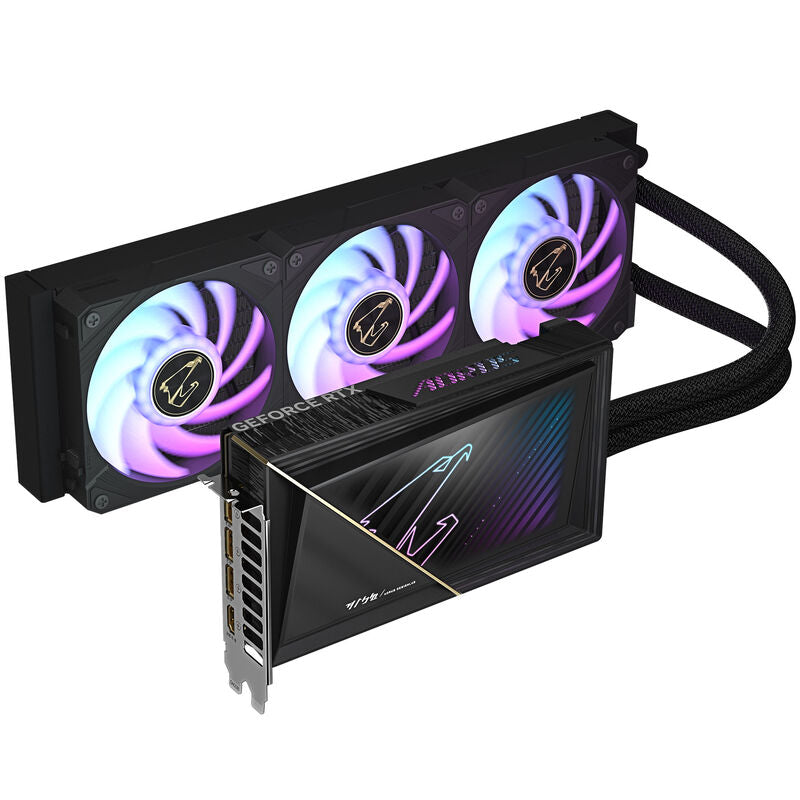 Gigabyte Aorus RTX 5080 Xtreme Waterforce grafikkort bakside