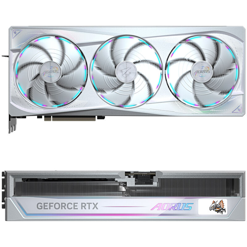 Detalj av kjølevifter på Gigabyte Aorus RTX 5090 Master Ice