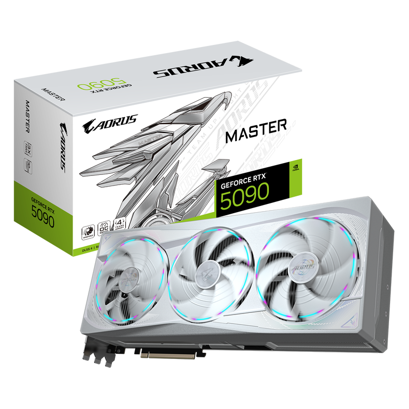 Gigabyte Aorus RTX 5090 Master Ice grafikkort front