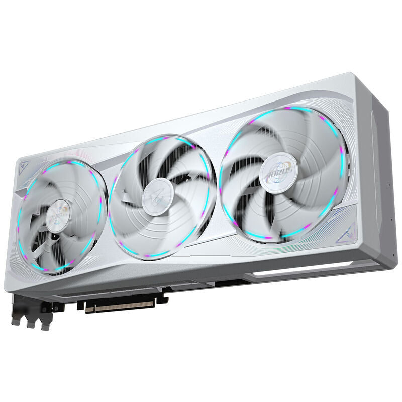Oversikt av Gigabyte AORUS RTX 5090 Stealth ICE grafikkort design