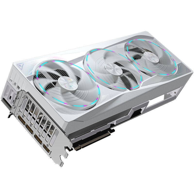 Gigabyte AORUS RTX 5090 Stealth ICE grafikkort hvit bakside