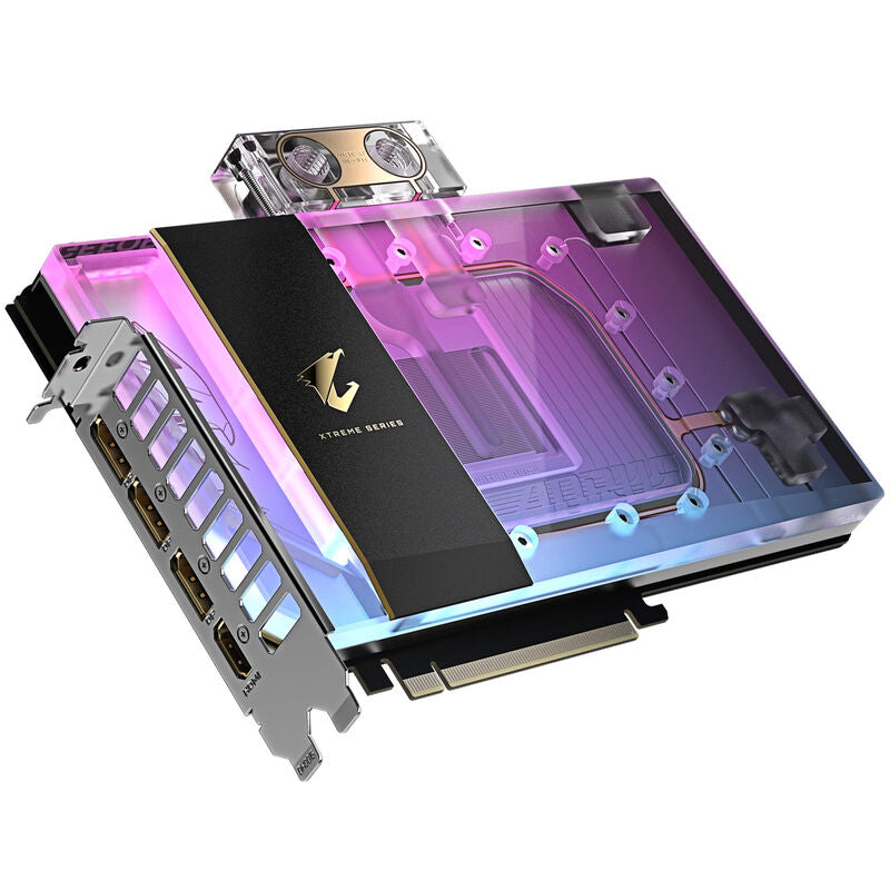 Gigabyte Aorus RTX 5090 Xtreme Waterforce WB grafikkort bakside
